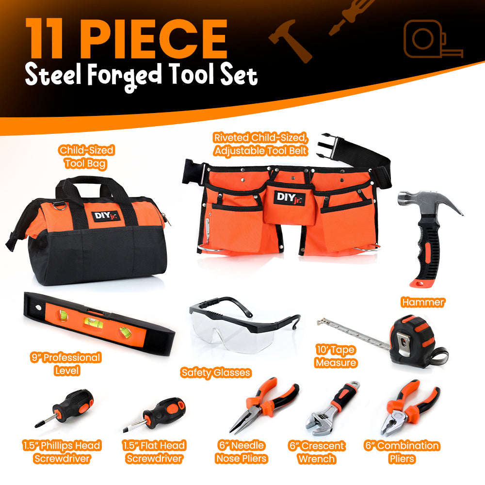 My First Tool Set - Real Tools for Kids - Orange – DIYJr